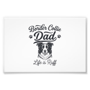 Foto Vida de Pai Border Collie é Difícil Camiseta Vinta