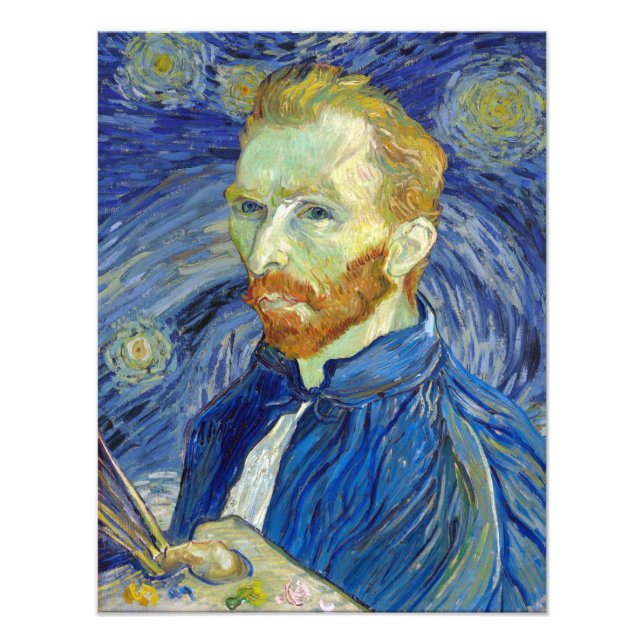 Foto Vincent van Gogh Autorretrato Starry Night Poster (Frente)