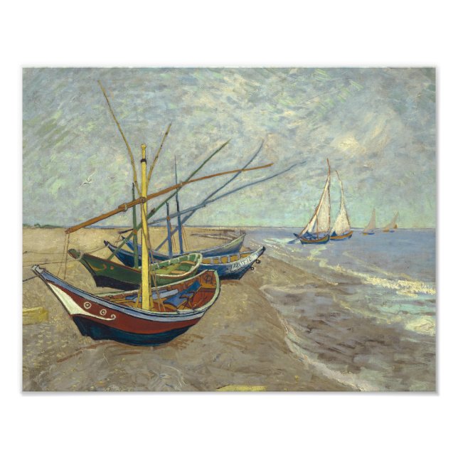 Foto Vincent van Gogh - Barcos de Pesca na Praia (Frente)