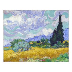 Foto Vincent Van Gogh - Campo de Trigo com Ciprestes