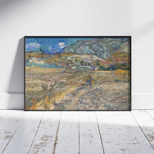 Foto Vincent Van Gogh, campo fechado com camponês