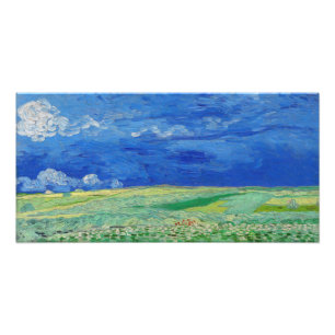 Foto Vincent van Gogh - Campos de trigo sob nuvens de t