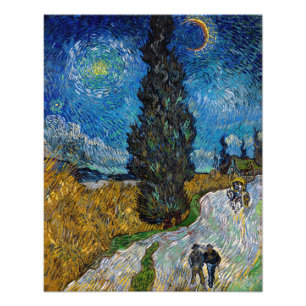Foto Vincent van Gogh - Estrada com Cipreste e Estrela