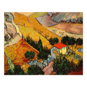 Foto Vincent van Gogh - Paisagem, Casa e Lavrador