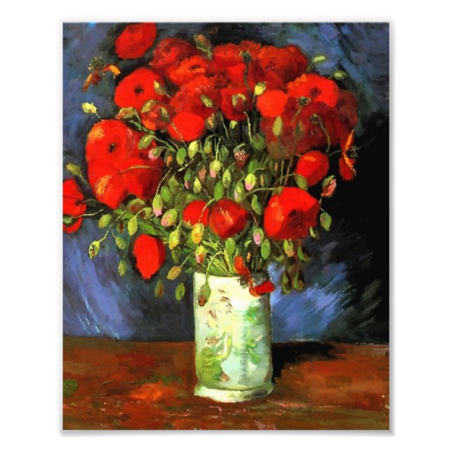 Foto Vincent Van Gogh Vase Com Poppies Vermelhos Arte F (Frente)