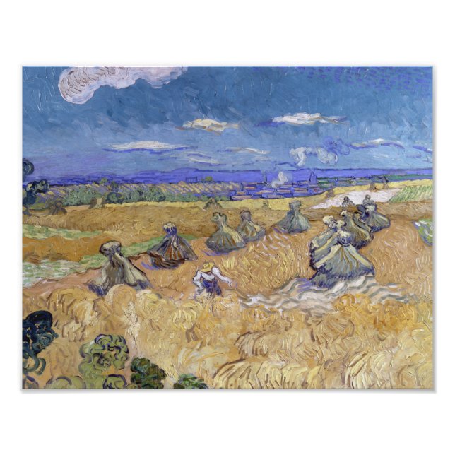 Foto Vincent van Gogh - Wheat Stacks with Reaper (Frente)
