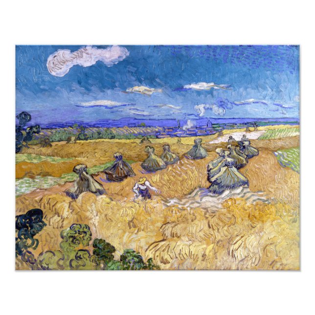 Foto Vincent van Gogh - Wheat Stacks with Reapers (Frente)