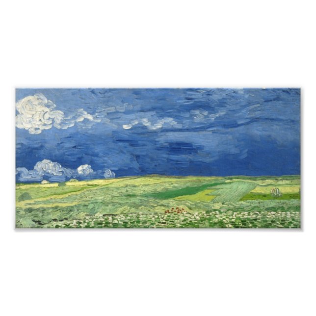 Foto Vincent van Gogh - Wheatfield sob as nuvens (Frente)
