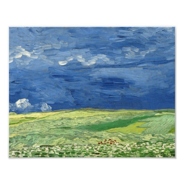 Foto Vincent van Gogh - Wheatfield sob Thunderclouds (Frente)