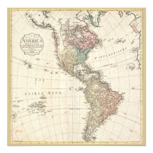 Foto Vintage 1796 Mapa das Américas