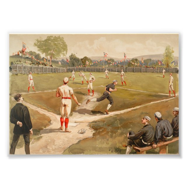 Foto Vintage 1800s Jogo Baseball (Frente)