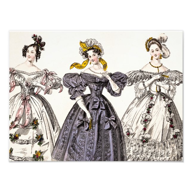 Foto Vintage 1800s Paris Fashion - Vestidos e Chapéus F (Frente)