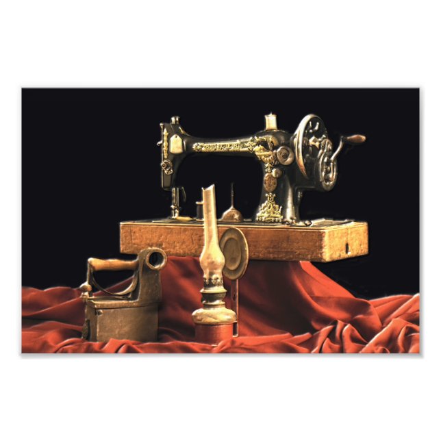 Foto Vintage Antique Sewing Machine (Frente)