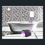 Foto Vintage Art Deco Bathtub Watercolor Photo Impressã<br><div class="desc">Aquarela pintada por Annalise da Filha de Frankie. Eu tinha feito isso como um sonho preto e branco com um pouco de lavanda. Vai correr bem com a maioria dos banheiros temáticos.</div>