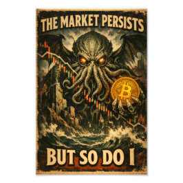 Foto Vintage Bitcoin Horror Poster – “The Market Persis