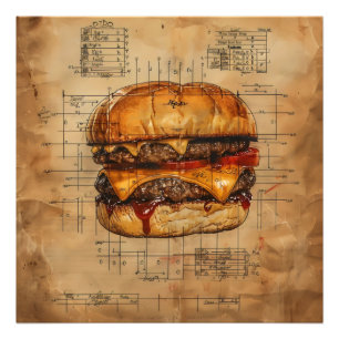 Foto Vintage Blueprint do Burger