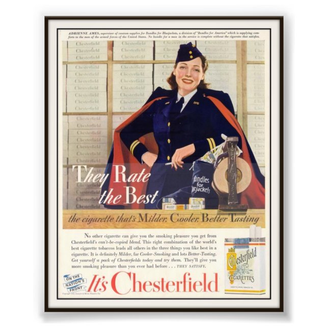 Foto Vintage Chesterfield Cigarro Publicidade 1942 (Frente)