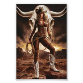 Foto Vintage Cowgirl Com Vaca