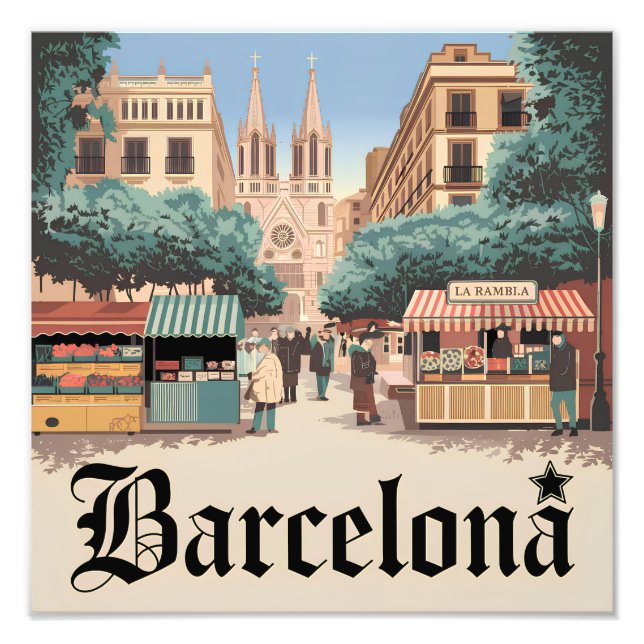 Foto Vintage Espanha de Barcelona (Frente)
