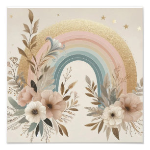 Foto Vintage Floral Rainbow Clipart - Pastel & Neutral