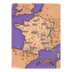 Foto Vintage Map of France