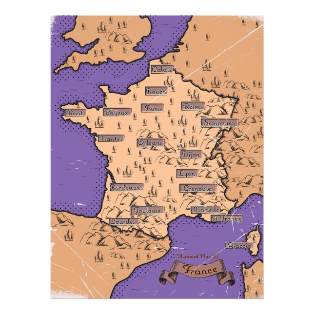 Foto Vintage Map of France (Frente)