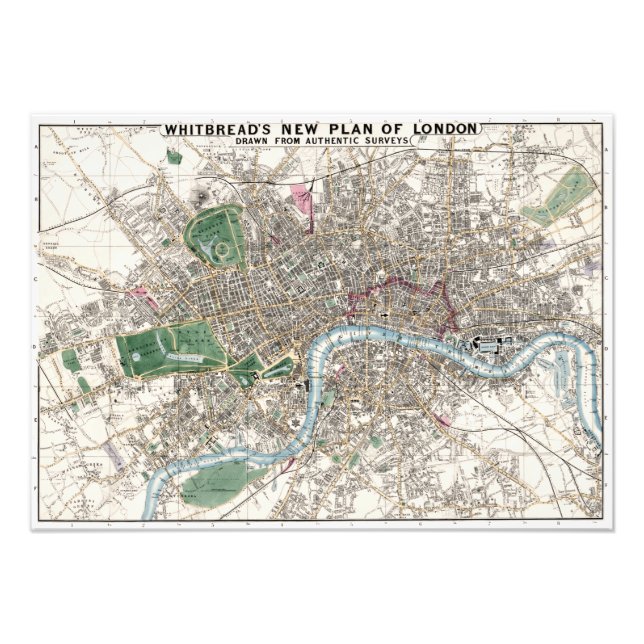 Foto Vintage Map of London England Poster (Frente)