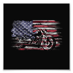 Foto Vintage Motorcycle USA Flag Retro Biker, Motorcycl