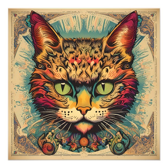 Foto Vintage Pop Art Louis Wain Estilo Retroativo (Frente)