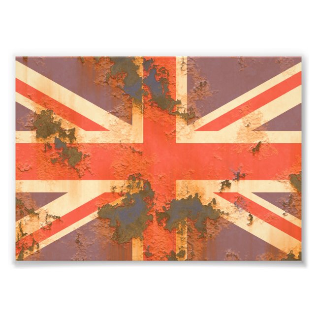 Foto Vintage Rusted Kingdom Flag (Frente)