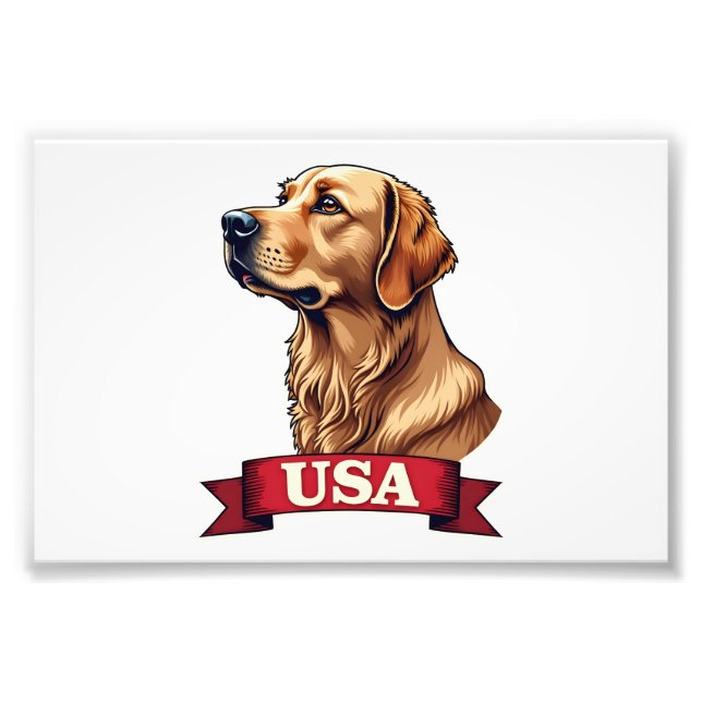 Foto Vintage USA Golden Retriever Engraving Shirt (Frente)