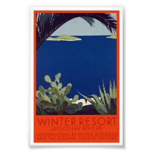 Foto Vintage Winter Resort Jugoslávia Riviear Viagem P