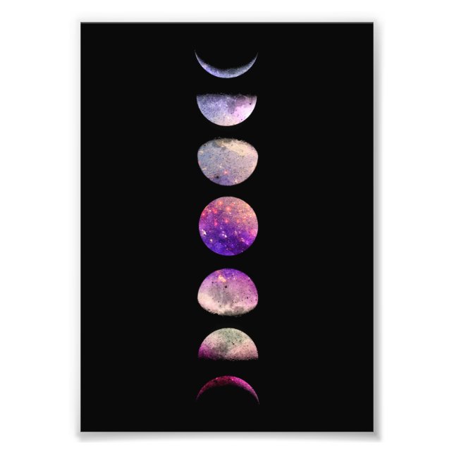 Foto Violet Rose Moon Phases Art Print (Frente)