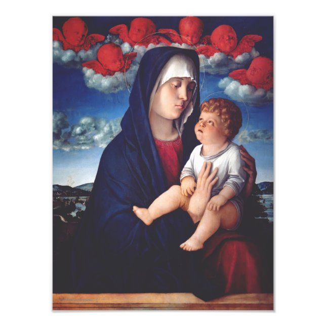 Foto Virgem Maria e Menino Arte Religiosa Clássica (Frente)