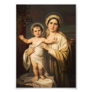 Foto Virgem Maria segurando o menino Jesus