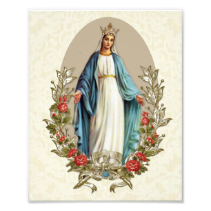 Foto Virgem Religiosa Maria Rosas vermelhas católicas