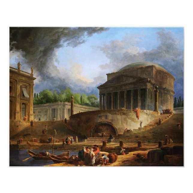 Foto Visão de Ripetta por Hubert Robert (Frente)