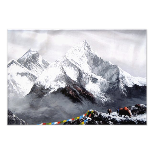 Foto Visão Panorâmica Da Montanha Everest (Frente)