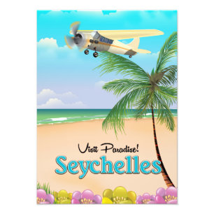 Foto Visite o Paraíso! Cartaz de viagem Seychelles