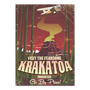 Foto Visite o Poster de viagens fearsome Krakatoa