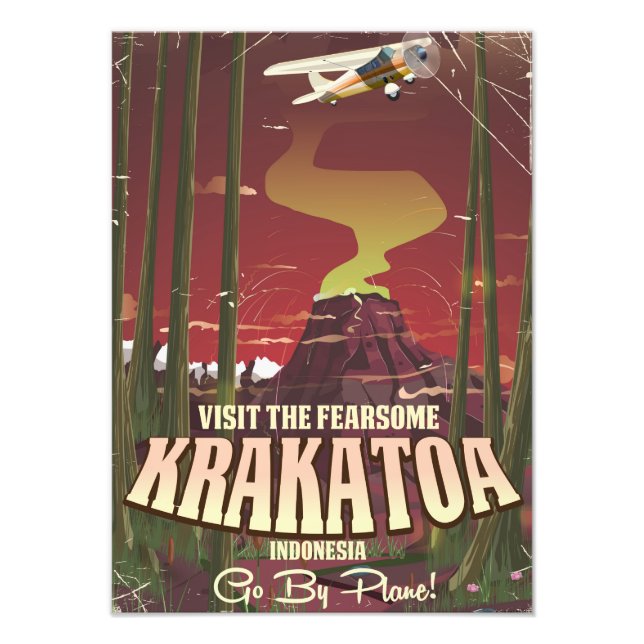 Foto Visite o Poster de viagens fearsome Krakatoa (Frente)