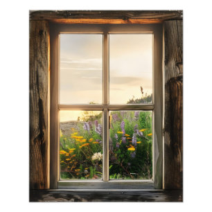 Foto Vista da Janela de Flores de Primavera