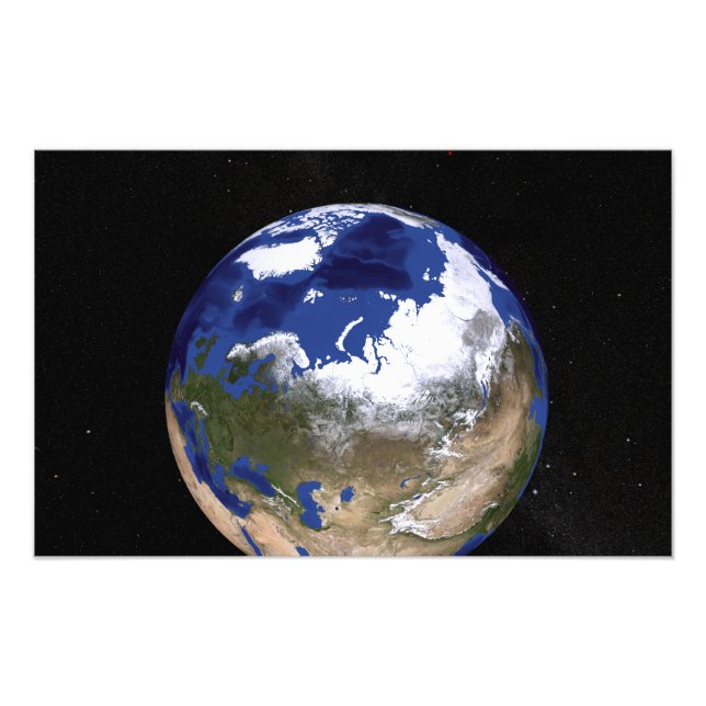 Foto Vista da Terra mostrando a região do Ártico (Frente)