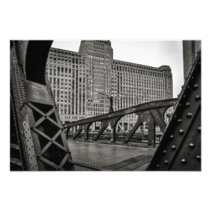 Foto Vista de Chicago a preto e branco