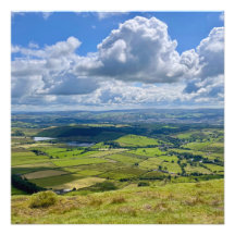 Vista pacífica de Pendle Hill..