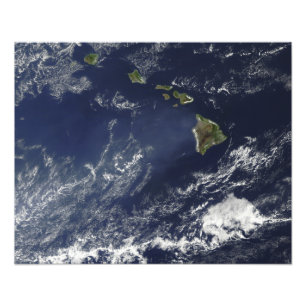 Foto Vista satélite da névoa vulcânica