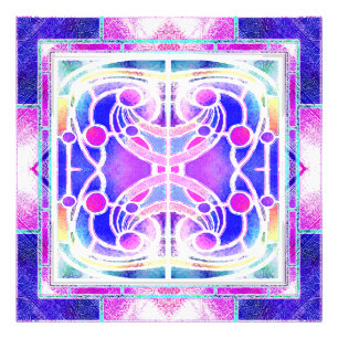 Foto Vitral de Catedral em Lilás e Rosa