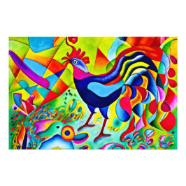 Foto "Vivid Plumage". Um Cockerel Colorido Surreal