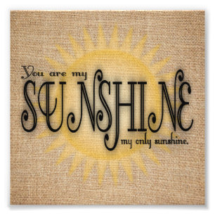 Foto Você é o meu sol em Burlap