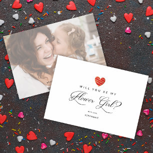 Foto Você Será Minha Dama de Flores Coração Vermel